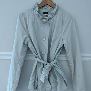 JCrew Spring jacket with ruffle collar and belt